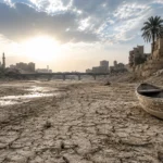 Low water levels along the Euphrates River in Iraq amid the country’s water crisis.